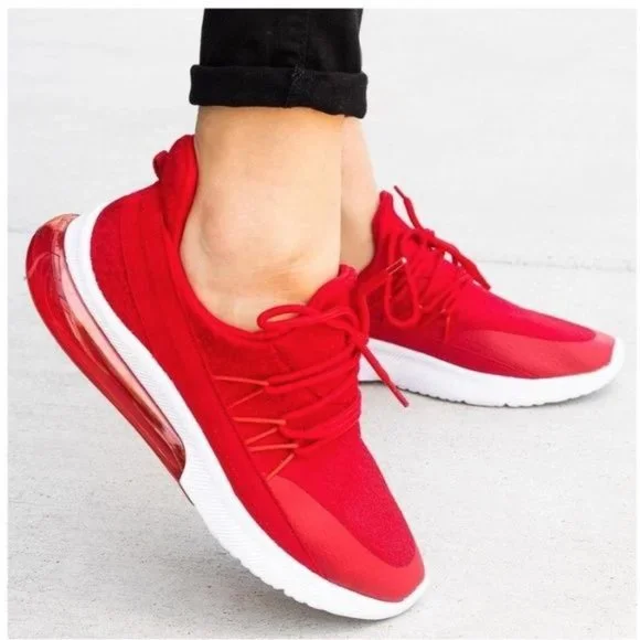 !! NEW !! Red Slip On Bubble Sole Sneakers - Picture 1 of 1